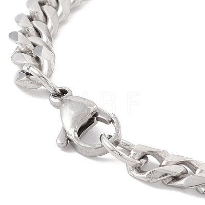 304 Stainless Steel Cuban Link Chains Bracelet for Men Women STAS-E001-06P-1