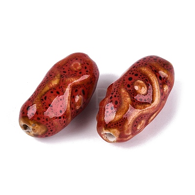 Vintage Handmade Porcelain Beads PORC-Q008-12E-1
