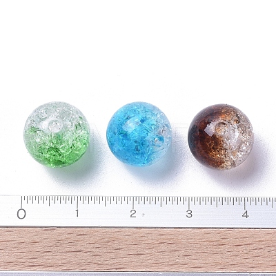 Two Tone Transparent Crackle Acrylic Beads CACR-R009-12mm-M-1