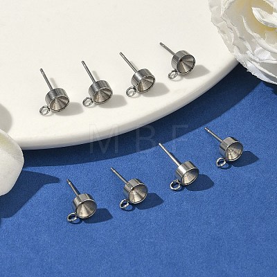 Non-Tarnish 201 Stainless Steel Stud Earring Settings STAS-S041-08-1