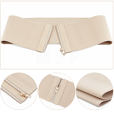 PU Leather Wide Elastic Corset Belts AJEW-WH0248-16B-1