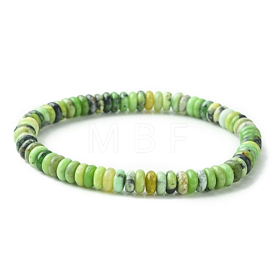 Natural Serpentine Jade Flat Round Beaded Stretch Bracelets BJEW-JB09439-1