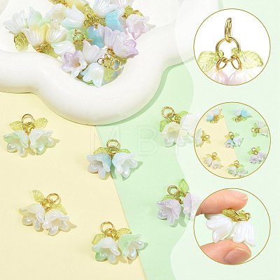 16Pcs Acrylic Pendants PALLOY-FS00076-1