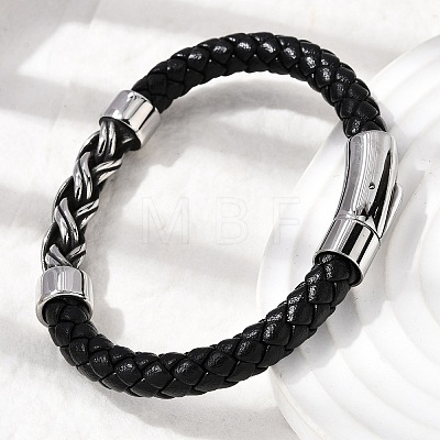 Braided Microfiber Leather Cord Bracelets BJEW-A092-01A-AS-1
