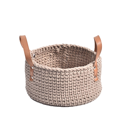 Handmade Woven Cotton Rope Storage Basket PW-WG49891-07-1