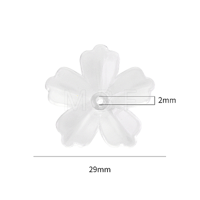 Flower Acrylic Beads TACR-YW0001-17-1