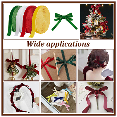 20Yards 4 Colors Single Face Velvet Ribbon SRIB-PH0001-46A-1