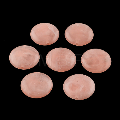 Flat Round Imitation Gemstone Acrylic Beads OACR-R051-24-1