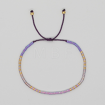 Glass Seed Braided Beaded Bracelets XC9959-12-1