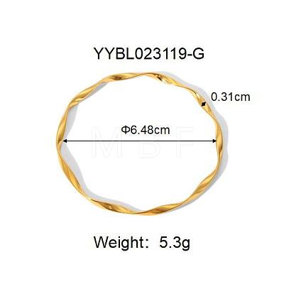 Classic Stainless Steel Twist Bangles YS7860-1-1