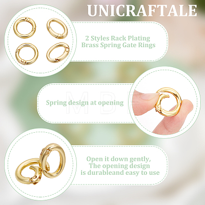 Rack Plating Brass Spring Gate Rings KK-UN0003-05B-1