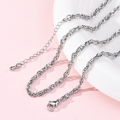 Brass Rope Chains Necklaces for Women NJEW-D302-62P-1