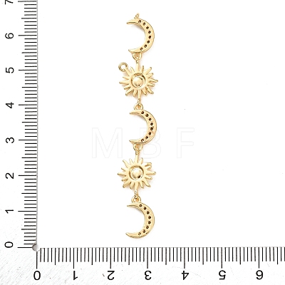 Tassel Brass Micro Pave Clear Cubic Zirconia Big Pendants KK-L271-01G-14-1