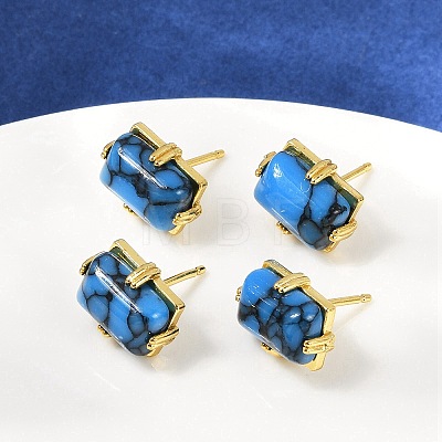 Brass Stud Earrings KK-F358-03G-03-1