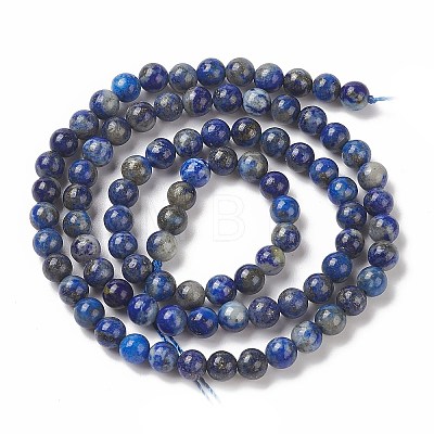 Natural Lapis Lazuli Round Beads Strands G-I181-09-4mm-1