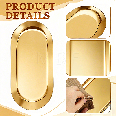 12Pcs 4 Sizes 201 Stainless Steel Oval Jewelry Plate ODIS-WA0001-34A-1