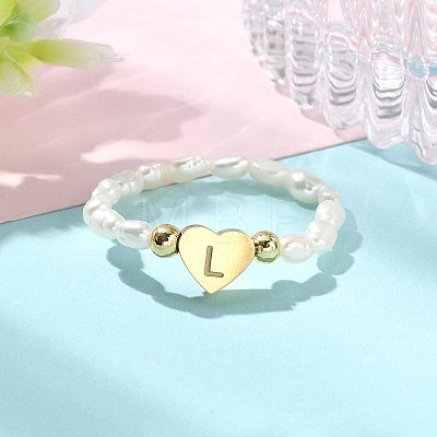 Natural Freshwater Pearl & 304 Stainless Steel Bead Finger Rings RJEW-FS00001-12-1