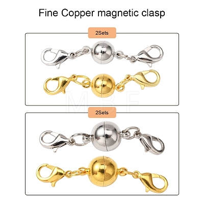 8Pcs 2 Style Brass Magnetic Clasps Converter KK-YW0001-35-FF-1
