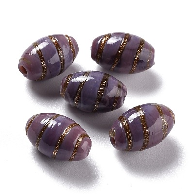 Handmade Gold Sand Lampwork Beads LAMP-F020-35E-1