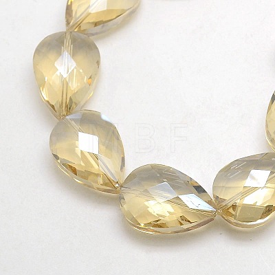 Electroplate Crystal Glass Teardrop Beads Strands EGLA-F067B-10-1