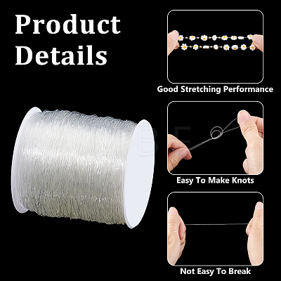 0.8mm Crystal Polyester Threads Transparent Jewelry Bracelet Beading Wire Cords EW-PH0001-0.8mm-02-1