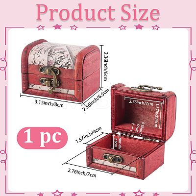 Retro Wooden Jewelry Storage Boxes with Latch Clasps AJEW-CL0005-35A-1