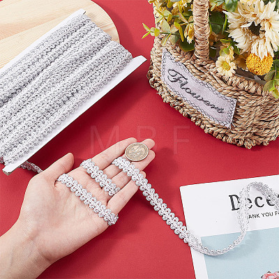 Sparkle Braided Polyester Lace Trim OCOR-WH0079-24B-1