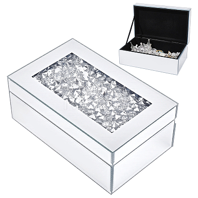 Crushed Diamond Mirrored Jewelry Storage Cases CON-WH0100-22-1