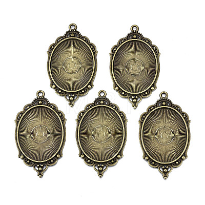 Tibetan Style Alloy Pendant Cabochon Settings LS-X-TIBEP-R304-016AB-LF-1