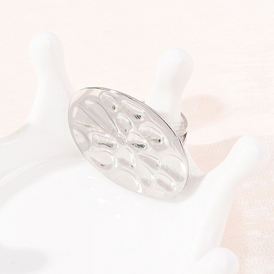 304 Stainless Steel Cuff Open Rings for Women RJEW-C162-01B-P-1