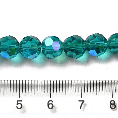 Electroplate Transparent Glass Beads Strands EGLA-A035-T8mm-L12-1