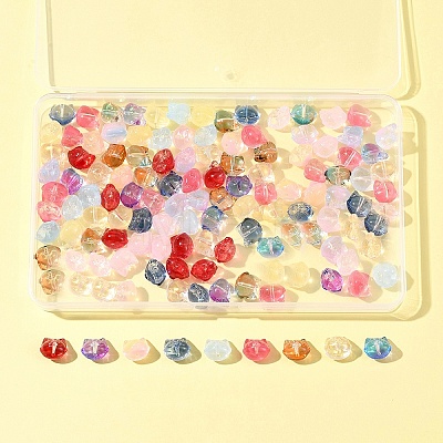 120Pcs 11 Colors Transparent Spray Paint Glass Beads GLAA-FS0002-12A-1