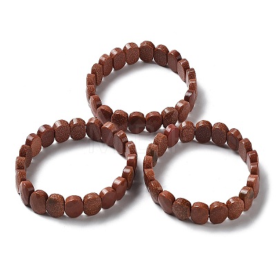 Synthetic Goldstone Beaded Stretch Bracelet G-E010-01-09-1