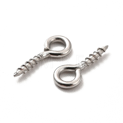 Non-Tarnish 304 Stainless Steel Screw Eye Pin Peg Bails X-STAS-E044-07P-02-1
