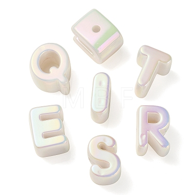 UV Plating Rainbow Iridescent Acrylic Beads OACR-C012-01I-1-1