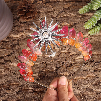 Natural Electroplate Quartzl Hair Bands PW-WG9E8E4-20-1