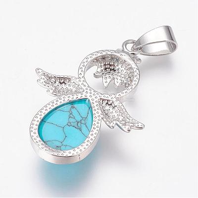 Dyed Synthetic Turquoise Pendants G-G651-A06-1