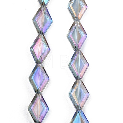 Electroplate UV Plating Glass Beads Strands EGLA-B010-01A-HP04-1
