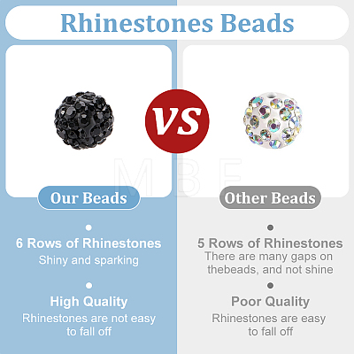 200Pcs Pave Disco Ball Beads RB-PH0001-41B-1
