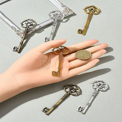 6Pcs 3 Colors Tibetan Style Zinc Alloy Big Pendants FIND-FS0002-55-1