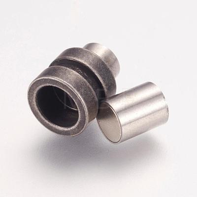 304 Stainless Steel Magnetic Clasps with Glue-in Ends STAS-F124-02B-1