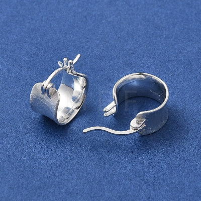 Sterling Silver Plain Thick Hoop Earrings for Women EJEW-D106-03S-1