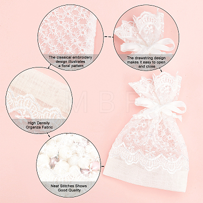   Organza Gift Bags with Lace OP-PH0001-21-1
