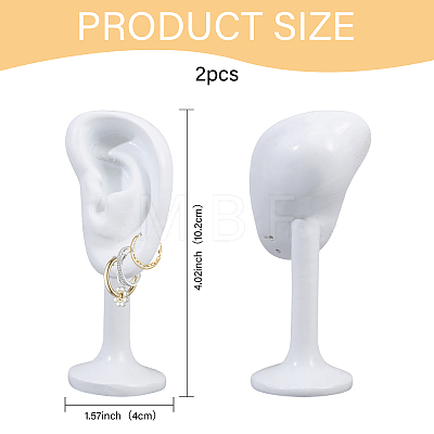 2Pcs Resin Imitation Ear Jewelry Display Stands ODIS-FG0001-89A-1