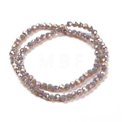 Faceted(32 Facets) Round Full Rainbow Plated Electroplate Glass Beads Strands EGLA-J130-FR12-1
