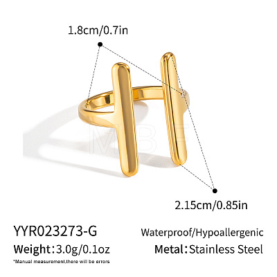 304 Stainless Steel Cuff Open Rings for Women EM2945-1-1