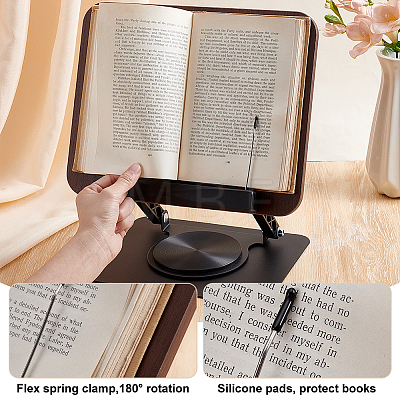 Steel & Wood Desktop Book Stands ODIS-WH0043-276-1
