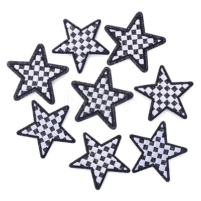 8Pcs Star with Lattice Computerized Embroidery Polyester Iron on/Sew on Patches PATC-TA0001-49C-1
