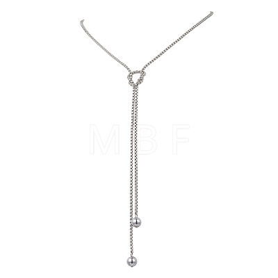 304 Stainless Steel Box Chain Lariat Necklaces NJEW-JN05886-1