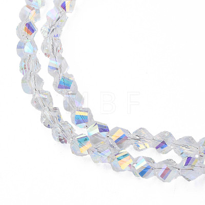 Electroplate Transparent Glass Beads Strands EGLA-N002-39-C02-1